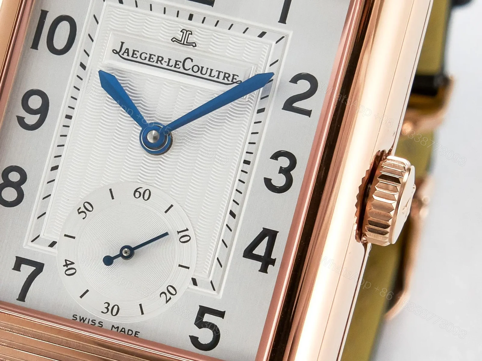 View 9 of Reverso Classic Duoface Small Seconds RG MGF Best Edition White Textured Dial on Black Leather Strap A854A