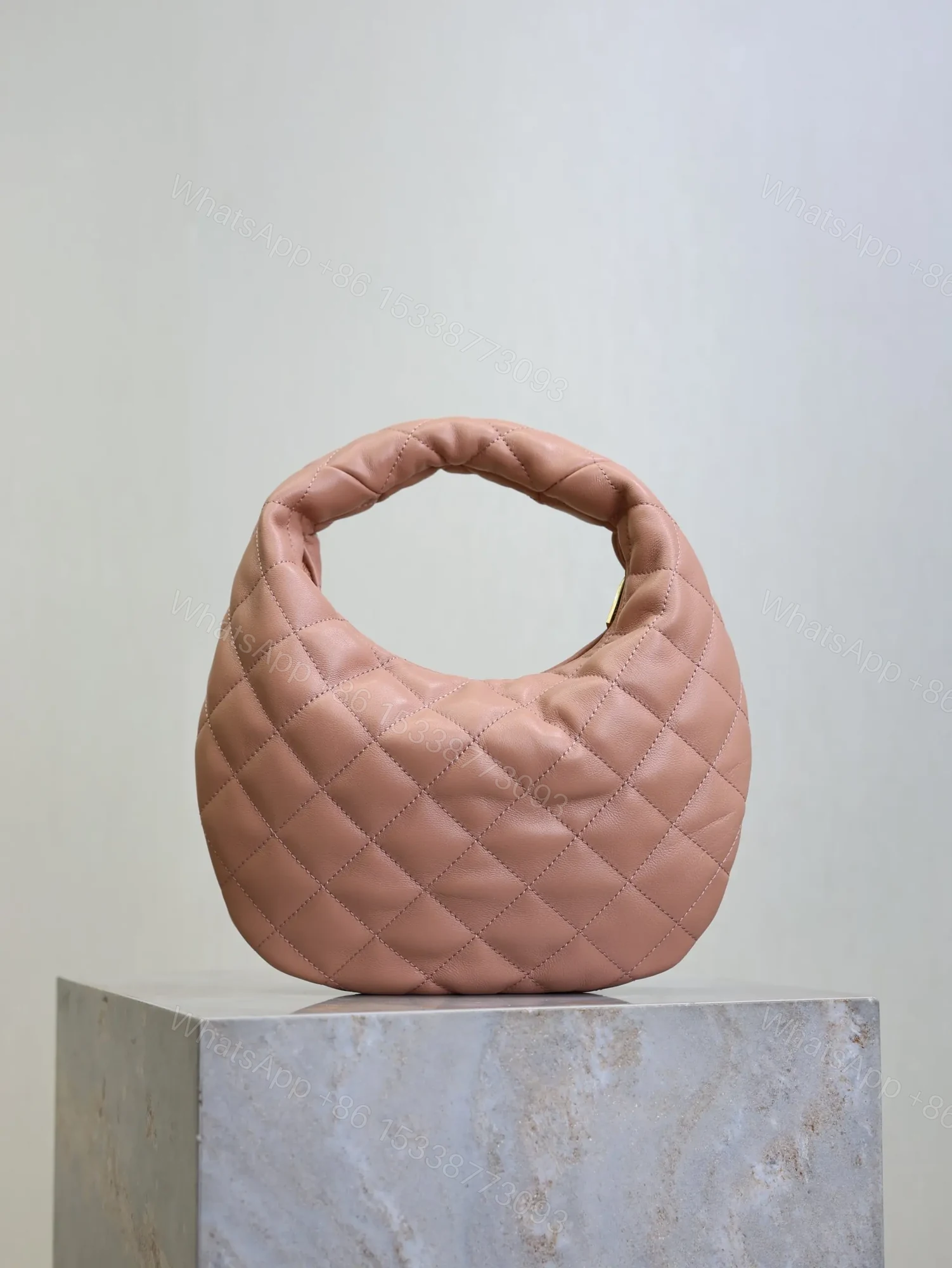 View 2 of YSL 25S ICARINO 17 IN HORTENSIA QUILTED GOLD HARDWARE