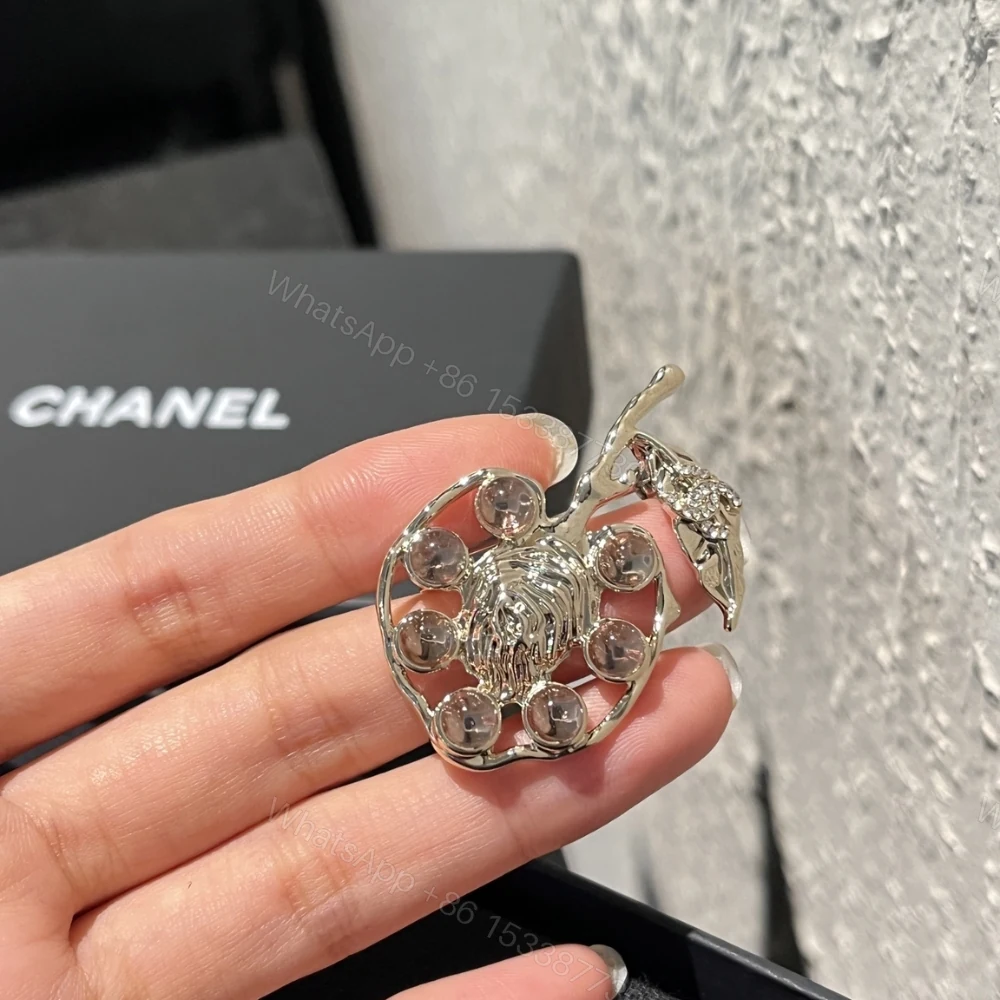 View 3 of Chanel Brooch Metal Glass And Strass Gold Pink
