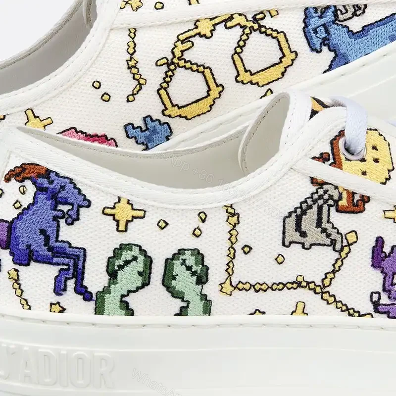 View 4 of WALK’N’DIOR SNEAKERS WOMEN PIXEL ZODIAC EMBROIDERED WHITE – CD157