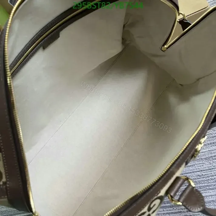 View 7 of Gucci GG Jumbo Beige Large Travel Bag Replica YB7 in Camel Canvas