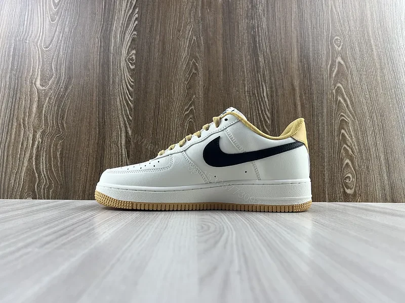 View 7 of White Leather Low-Tops with Navy Swoosh, Minimal Luxury Sneakers