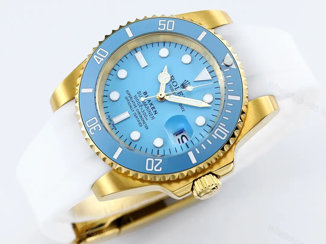 View 4 of Stunning blaken tiffany submariner replica 40MM Yellow Gold Custom RG-BLAKEN-TIFFANY-SUB-GOLD