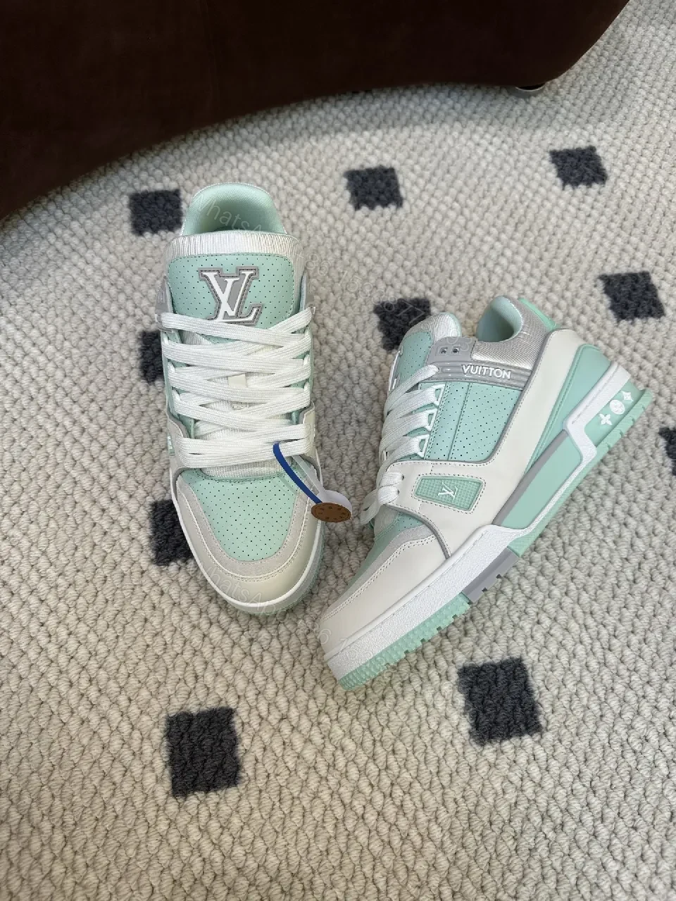 View 2 of Mint-Tone Leather & Suede High-Tops: Modern Luxury Comfort