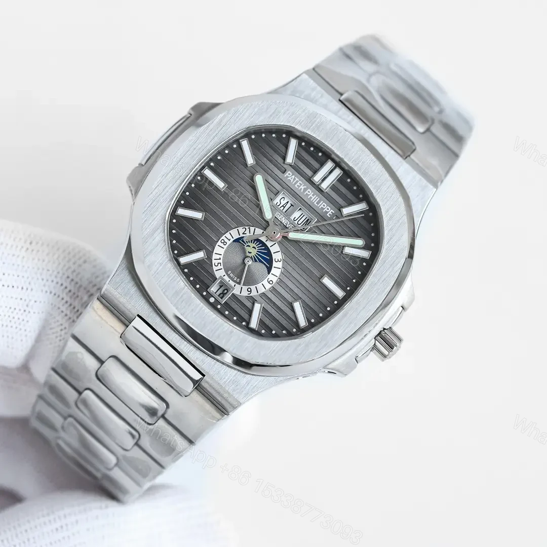 View 2 of Patek Philippe Super Clone Nautilus 5726 Grey Dial Steel Bracelet Premium 40MM PATEK-NAUT5726-GRY