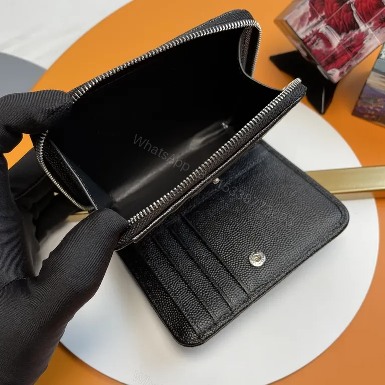 View 2 of Quilted Luxe Wallet with YSL Emblem - Compact Elegance