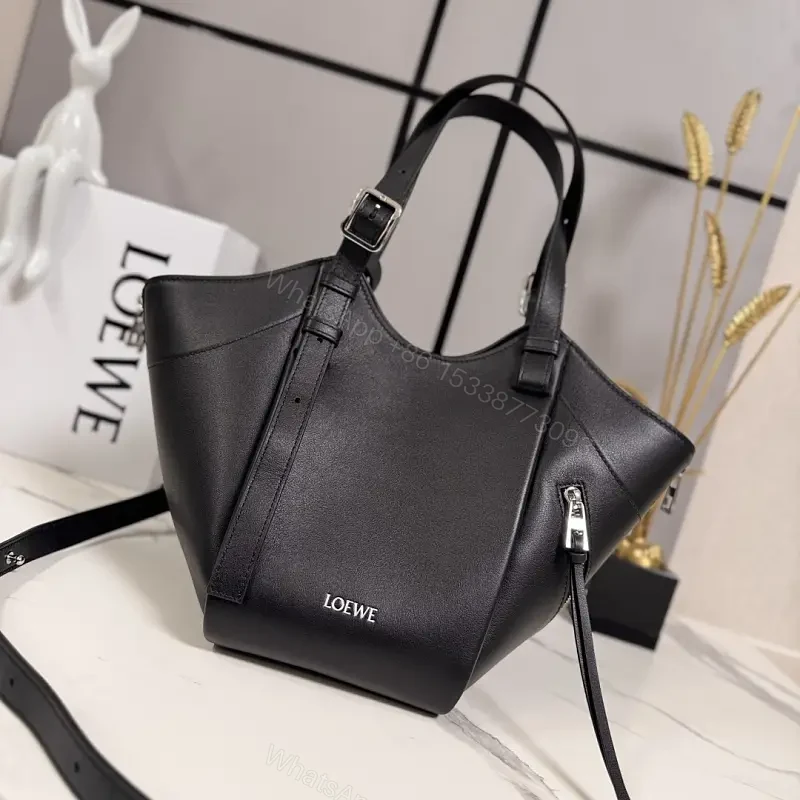 Black Leather Tote, Structured, Luxe, Everyday Carry bag — view 1
