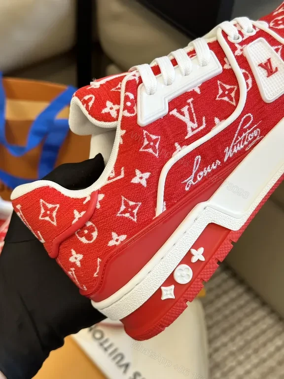 View 4 of Monogram High-Tops: Luxe Red-White City Sneaker
