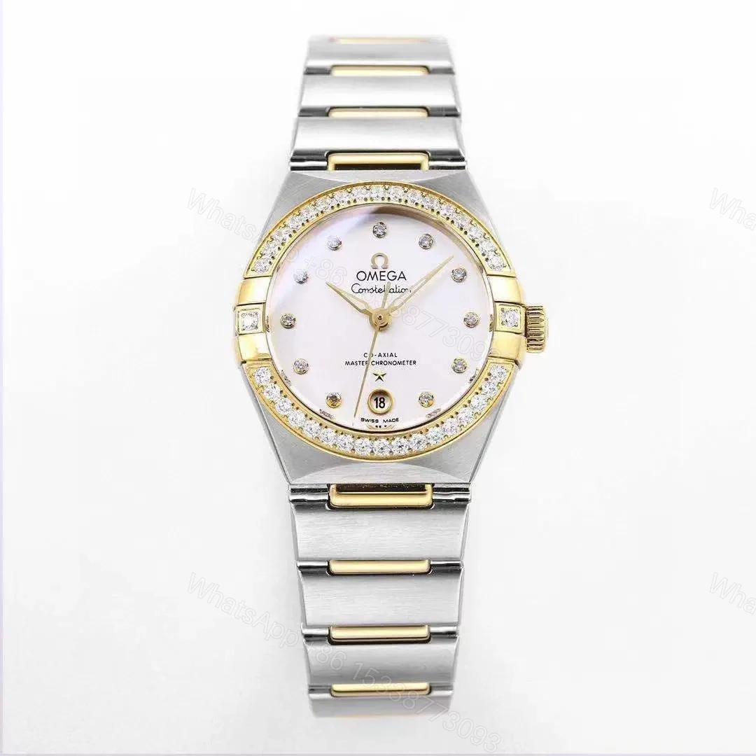 View 2 of Omega Constellation 29mm Women’s Watch V6 Version Two-Tone Stainless Steel and Gold with Diamond Bezel White Dial Sapphire Crystal Glass