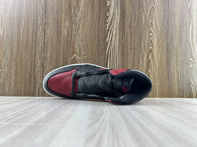 View 3 of Bold Contrast Leather High-Top Sneakers for Men