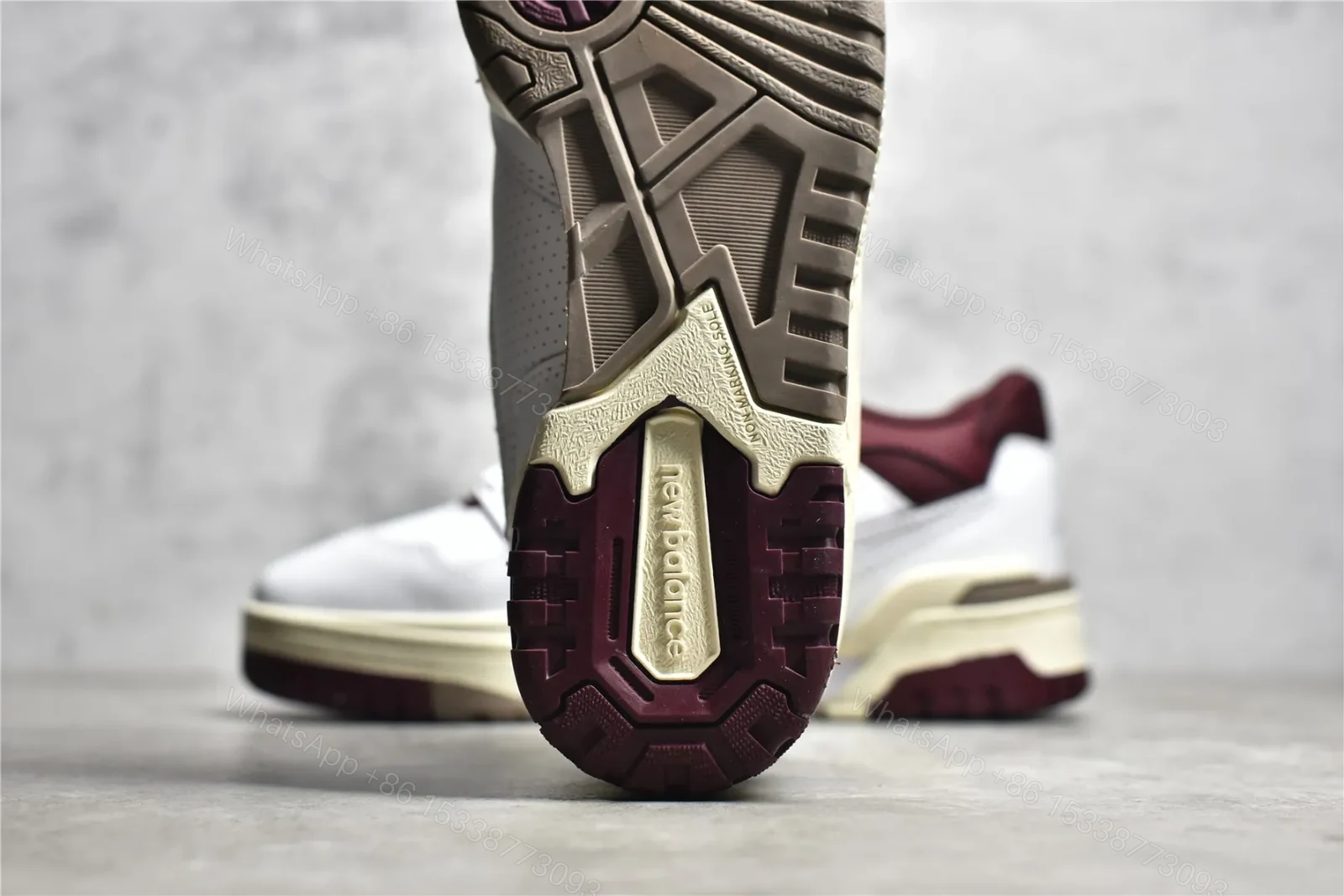View 9 of New balance 550 White and Wine Red