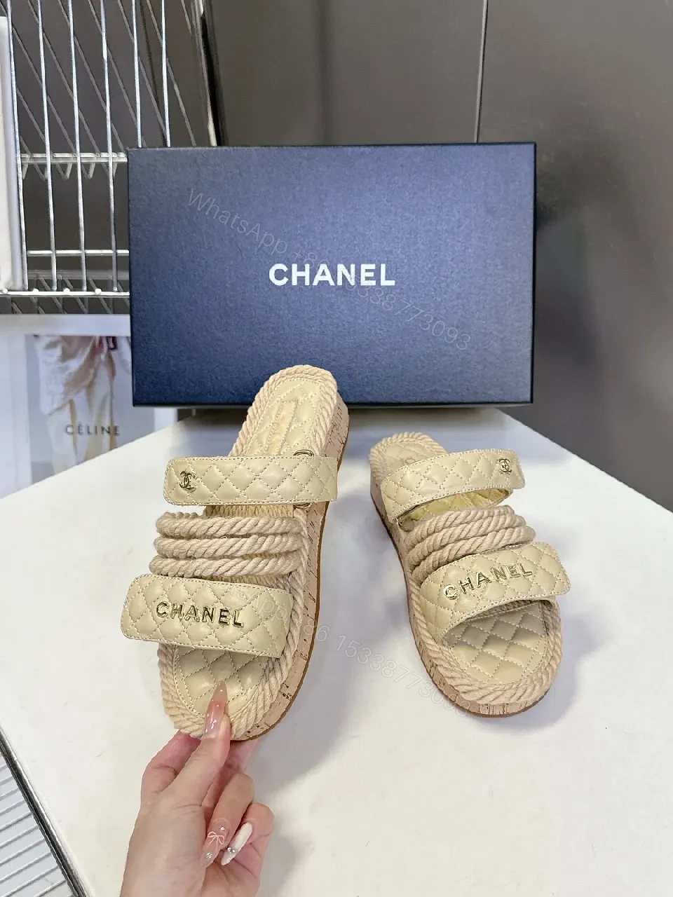 View 4 of Quilted Sandal with Rope Detail – Elevated Summer Style