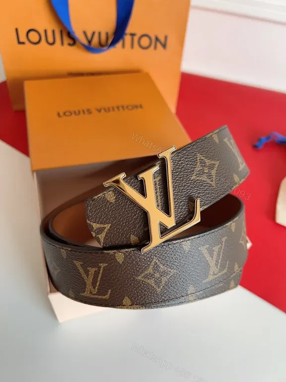 View 5 of Chic LV Monogram Belt â€“ Gold Buckle, Signature Style