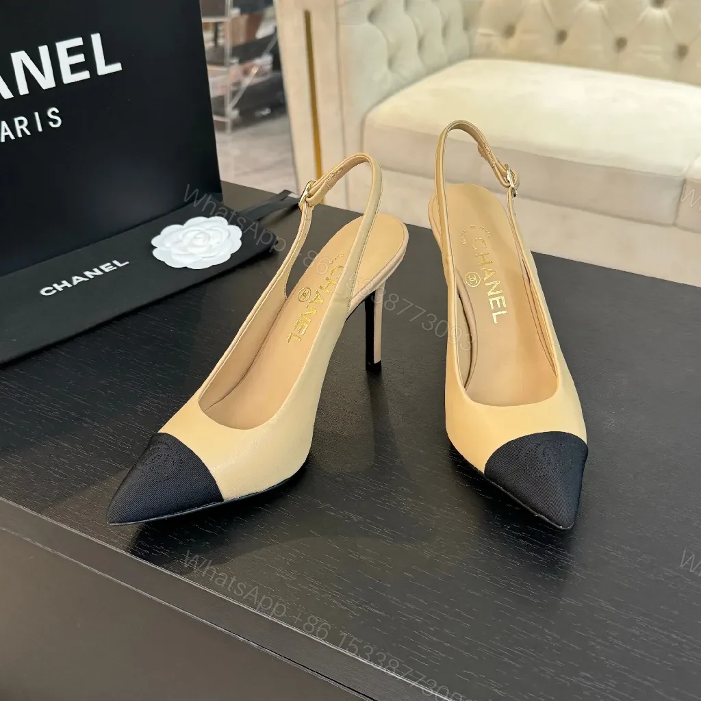 View 7 of Two-Tone Pointed-Toe Slingbacks: Luxe Comfort