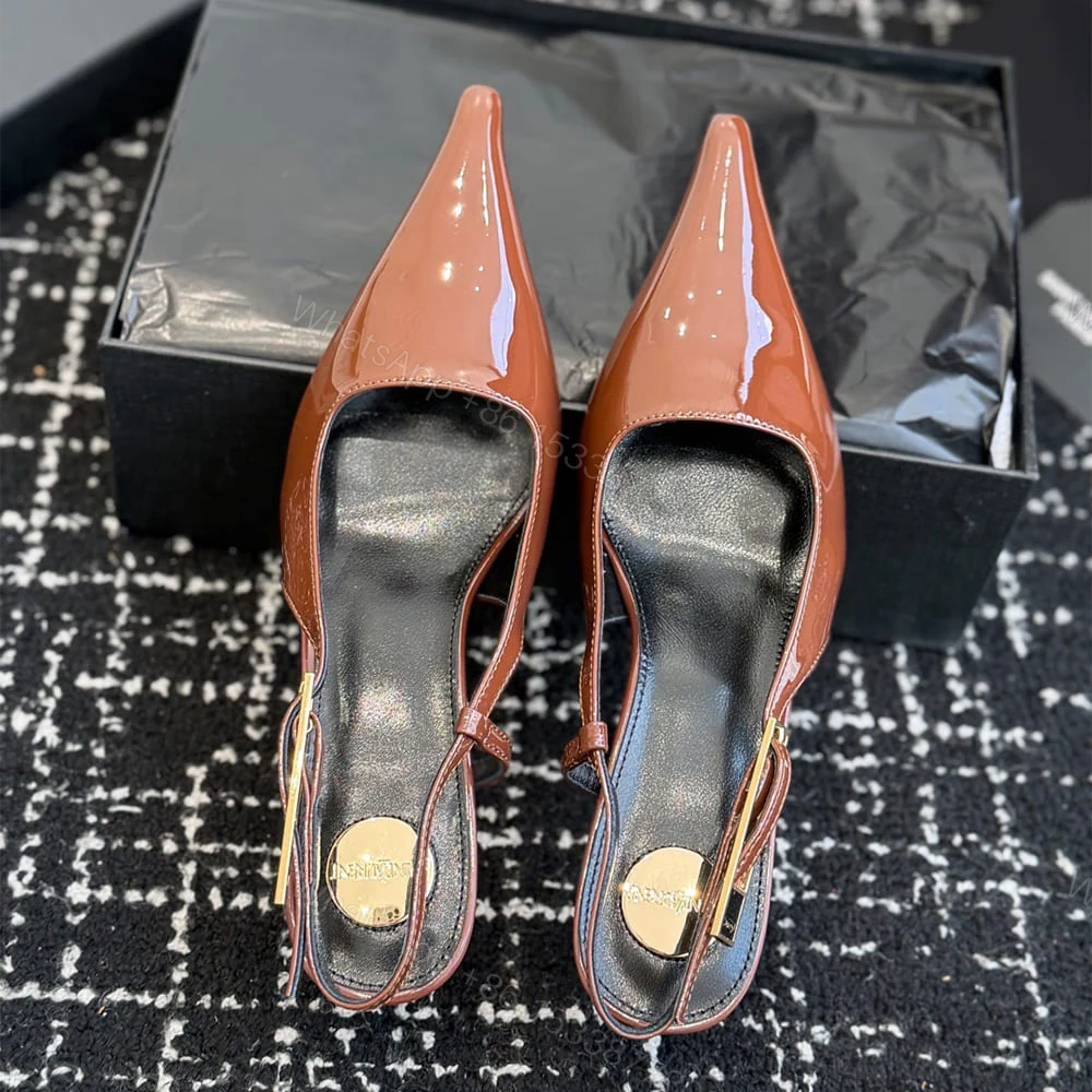 View 5 of YSL LEE slingback pumps in patent leather