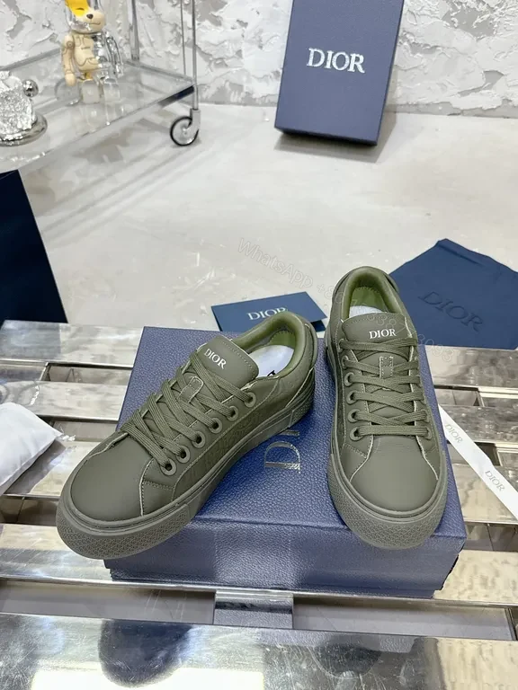 View 3 of Knit-Texture Luxury Low-Top Sneakers with Subtle Dior Detailing