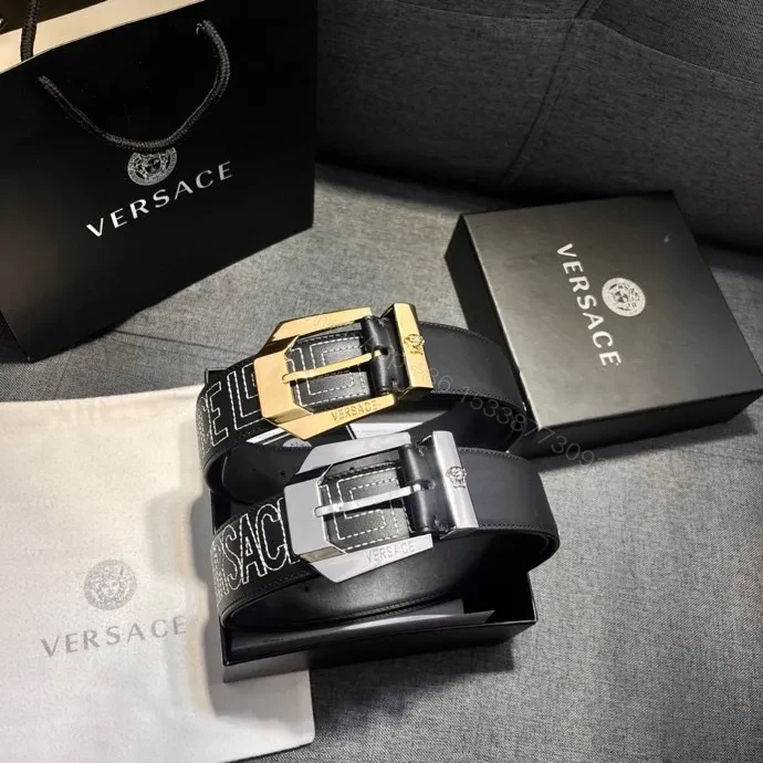 Bold Straps Leather Belt with Signature Hardware Buckle — view 1