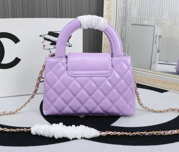 View 2 of Chanel Mini Kelly Shopping Tote Bag VJ6TR89 – Purple