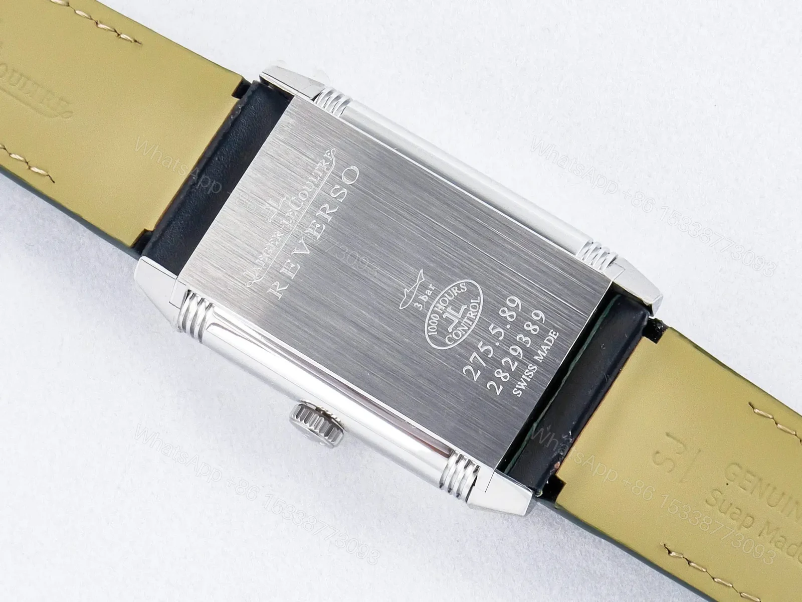 View 24 of Reverso Classic Duoface Small Seconds SS MGF Best Edition White Textured Dial on Black Leather Strap A854A