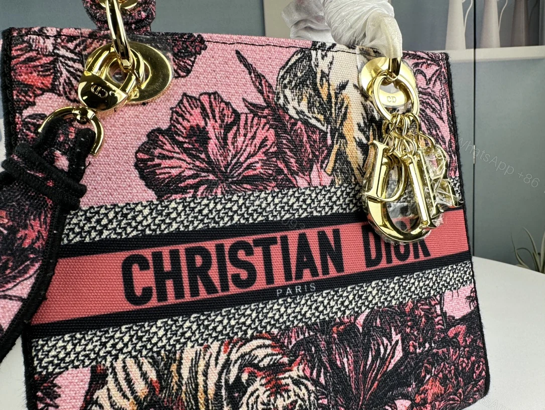 View 6 of DIOR MEDIUM LADY D LITE BAG PINK MULTICOLOR TOILE DE JOUY VOYAGE EMBROIDERY 24CM M0565OEUPM45E