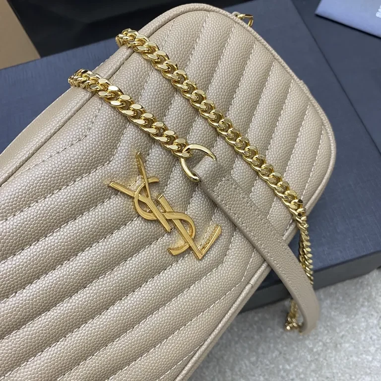 View 7 of Beige Quilted Crossbody â€“ YSL Monogram Luxury Bag
