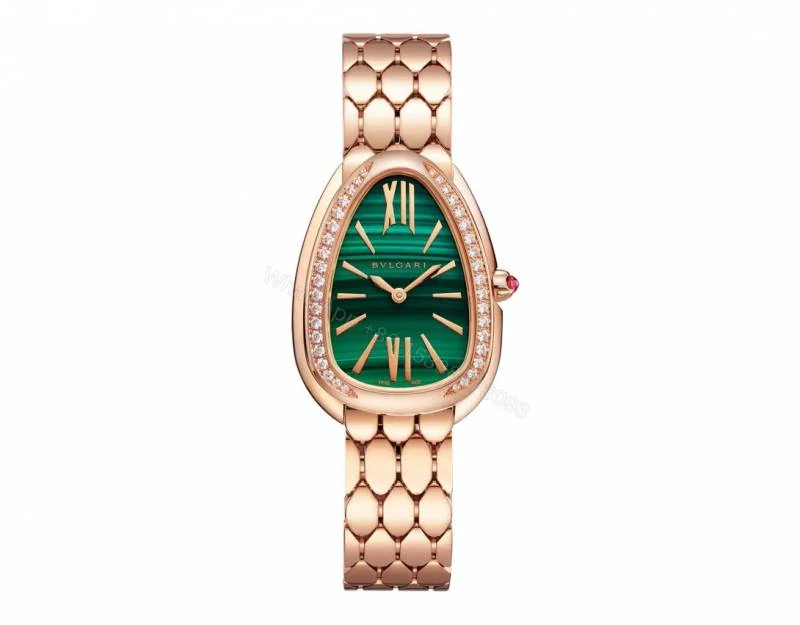 View 3 of First Copy Bvlgari Serpenti Rose Gold Green Dial Women’s Analog Watch
