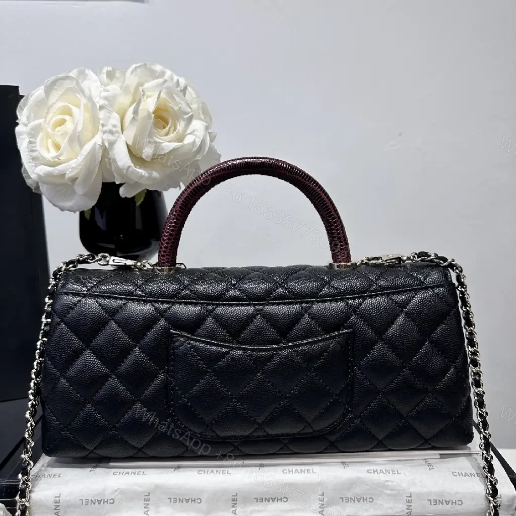 View 10 of Quilted Lambskin Crossbody: Chain & Top Handle, Luxury Everyday