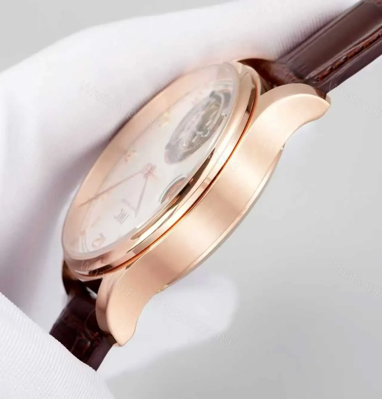 View 6 of IWC Tourbillon Watch White Dial Rose Gold Leather Strap Ultimate 42MM IWC-TOUR-WHT-RG42-V2