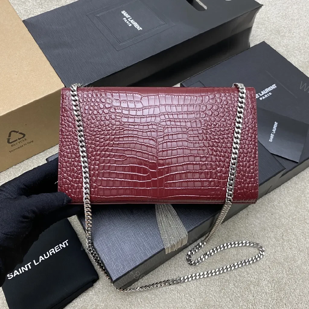 View 5 of Textured Burgundy Leather Clutch: Luxe Shine, All-Day Confidence
