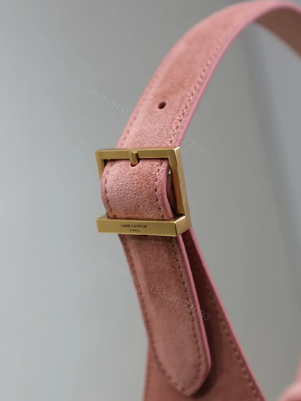 View 8 of Soft Suede Shoulder Bag - Rose + Suede + Everyday Luxe + YSL Hardware + Shoulder Bag