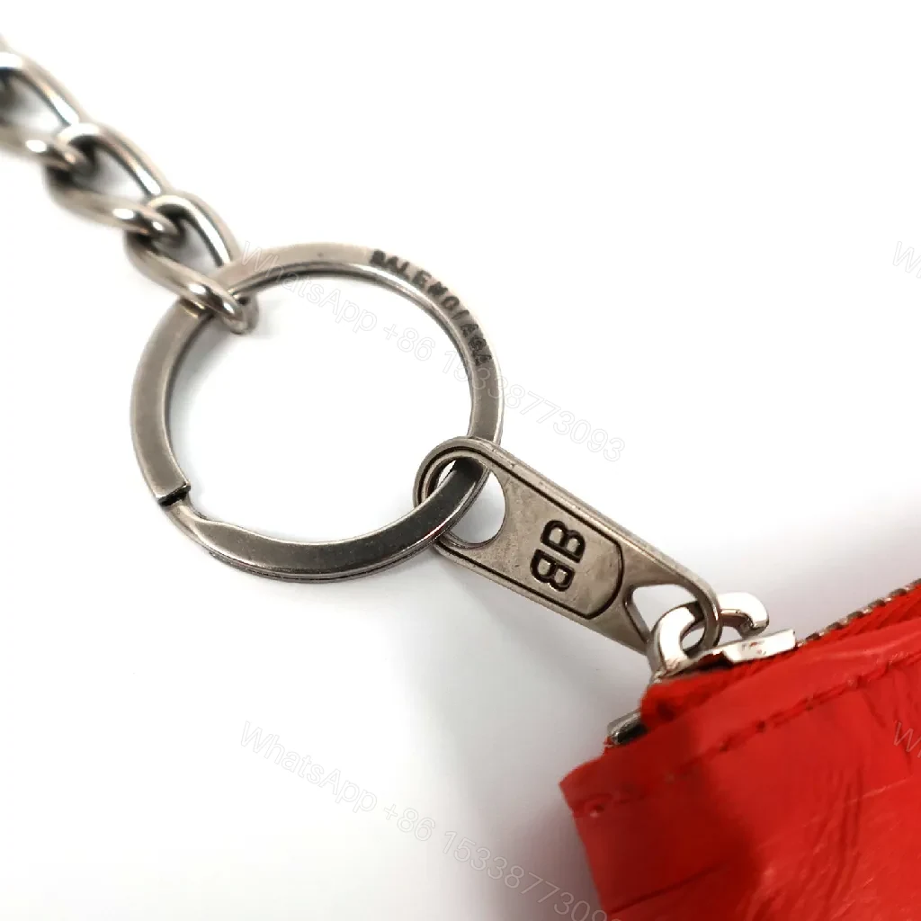 View 4 of Bold Red Mini Pouch Keychain: Street Luxe Utility