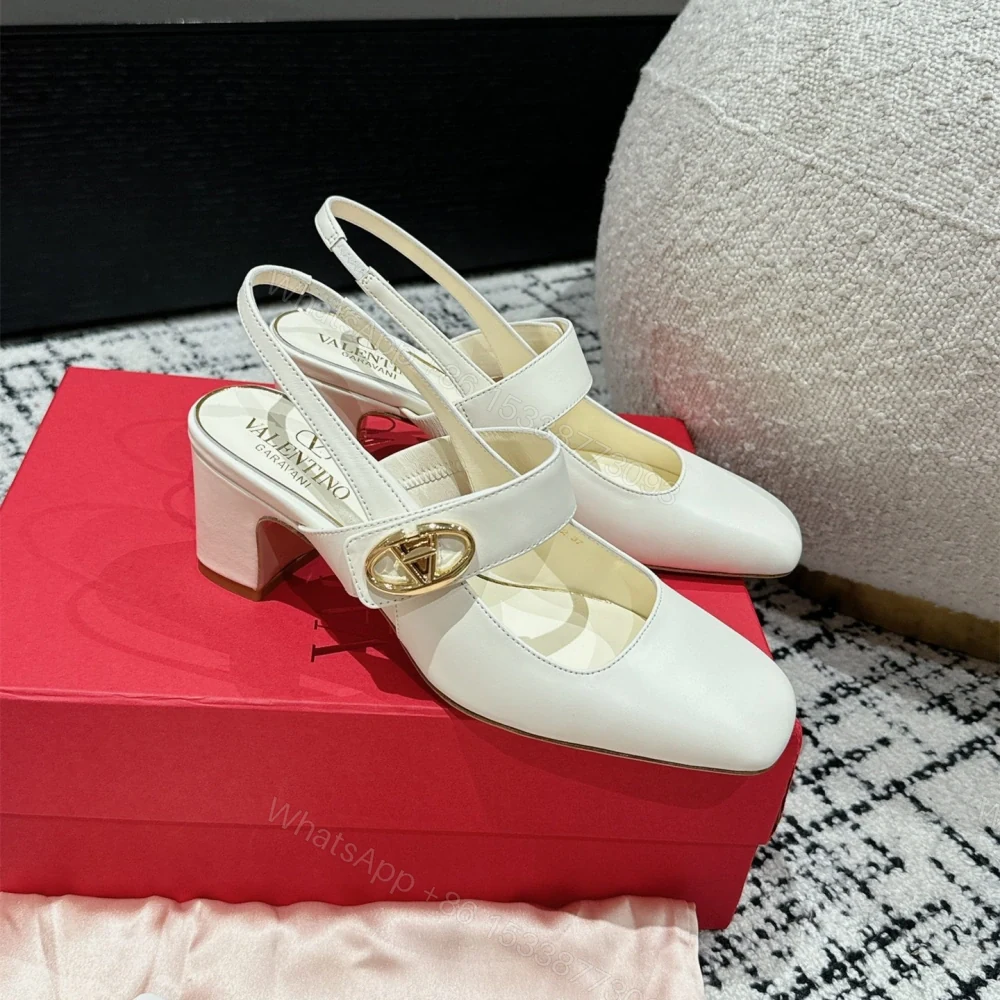 View 2 of 高仿Valentino*5W2S0JY方頭露跟單鞋白色6CM免檢版