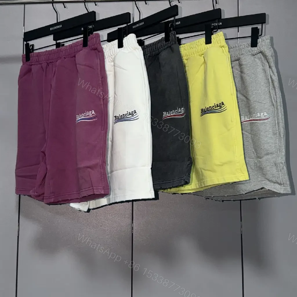 View 3 of Black Denim Shorts with Logo Accent, Balenciaga Style, Key Feature: Drawstring Washable Design