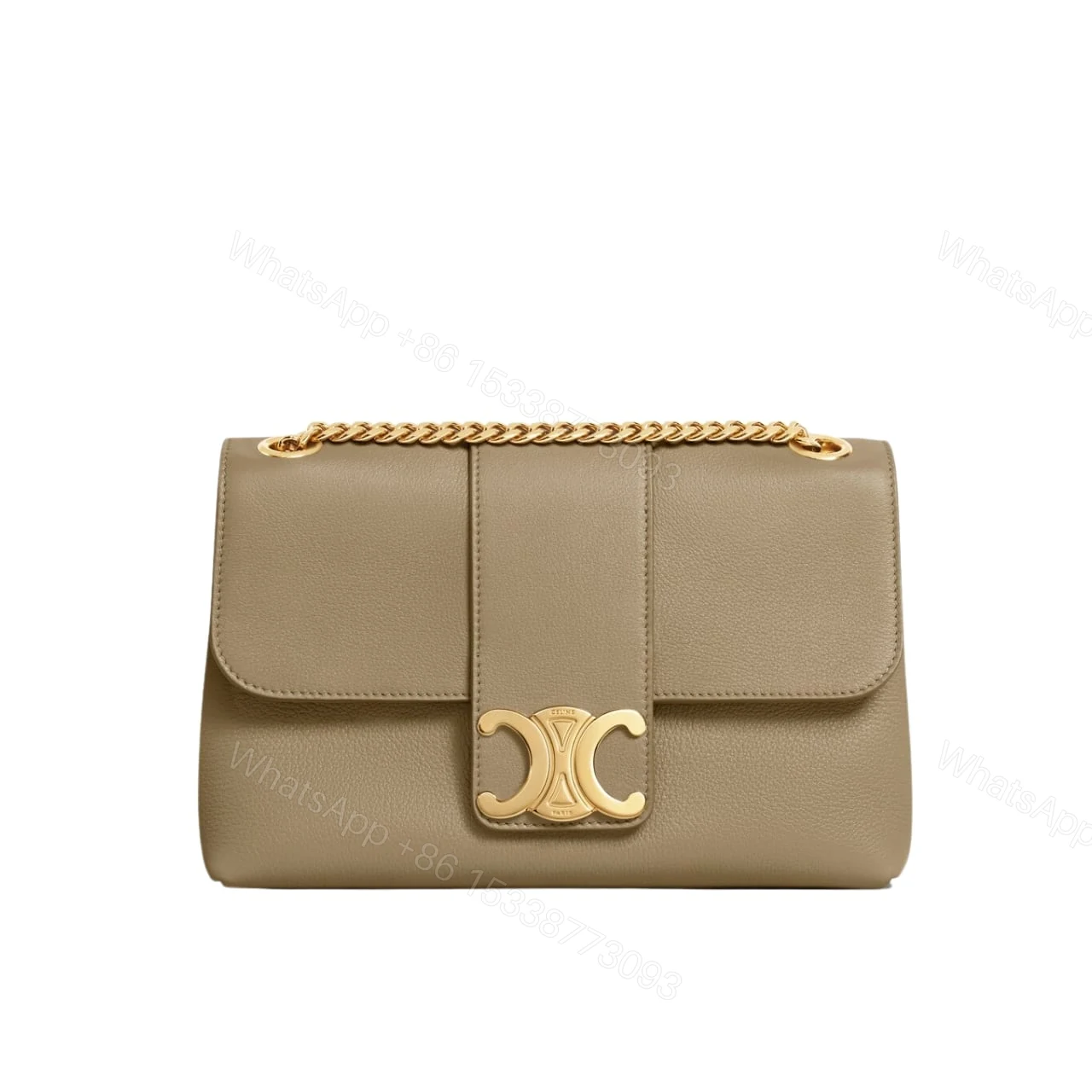 CELINE MEDIUM VICTOIRE BAG IN SUPPLE GRAINED BROWN SEPIA 25CM 115853FDU 18BS — view 1
