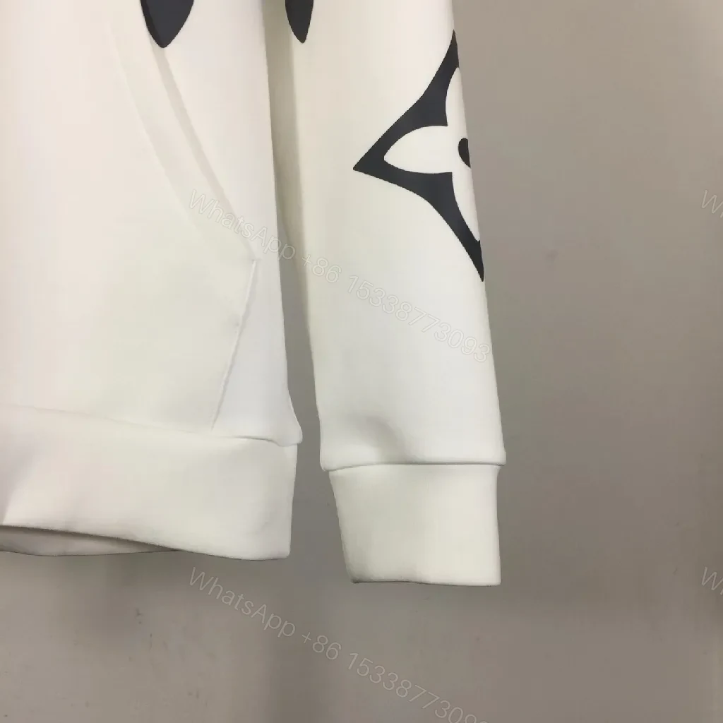 View 7 of White Monogram Hoodie: Premium, Luxe Streetwear Comfort