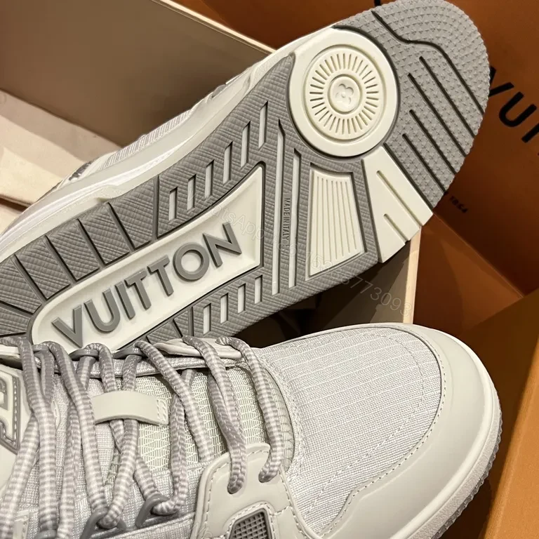 View 3 of Texture-Forward LV-Inspired High-Tops: Luxury Streetwear Sneakers
