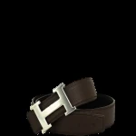 View 5 of HERMES LEATHER BELT WITH H BUCKLE BLACK 38MM