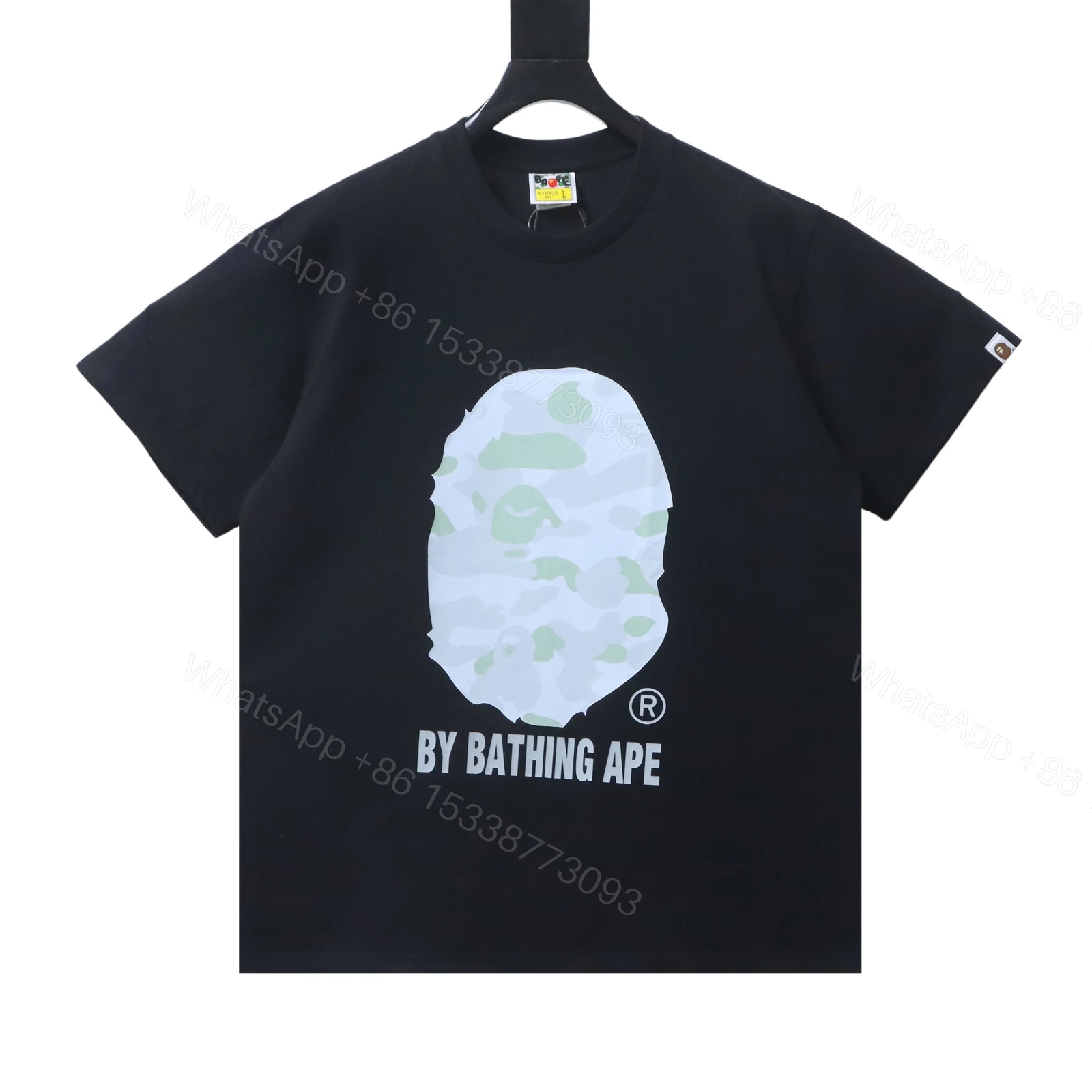 View 10 of Bape 26ss Macaron Adult Ape Head Letter Print Short-Sleeved T-shirt Black