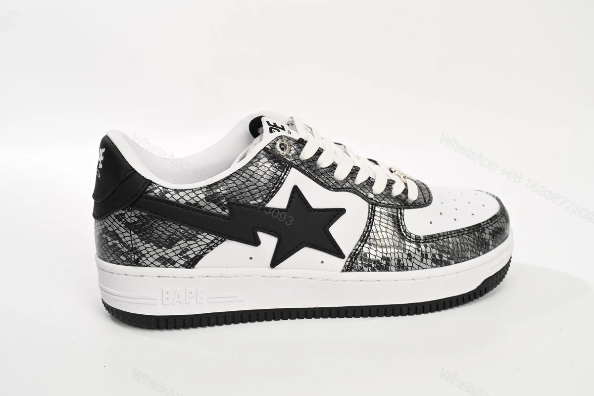 View 5 of A Bathing Ape Bape Sta Low Black Black Snake Skin 1180 191 009