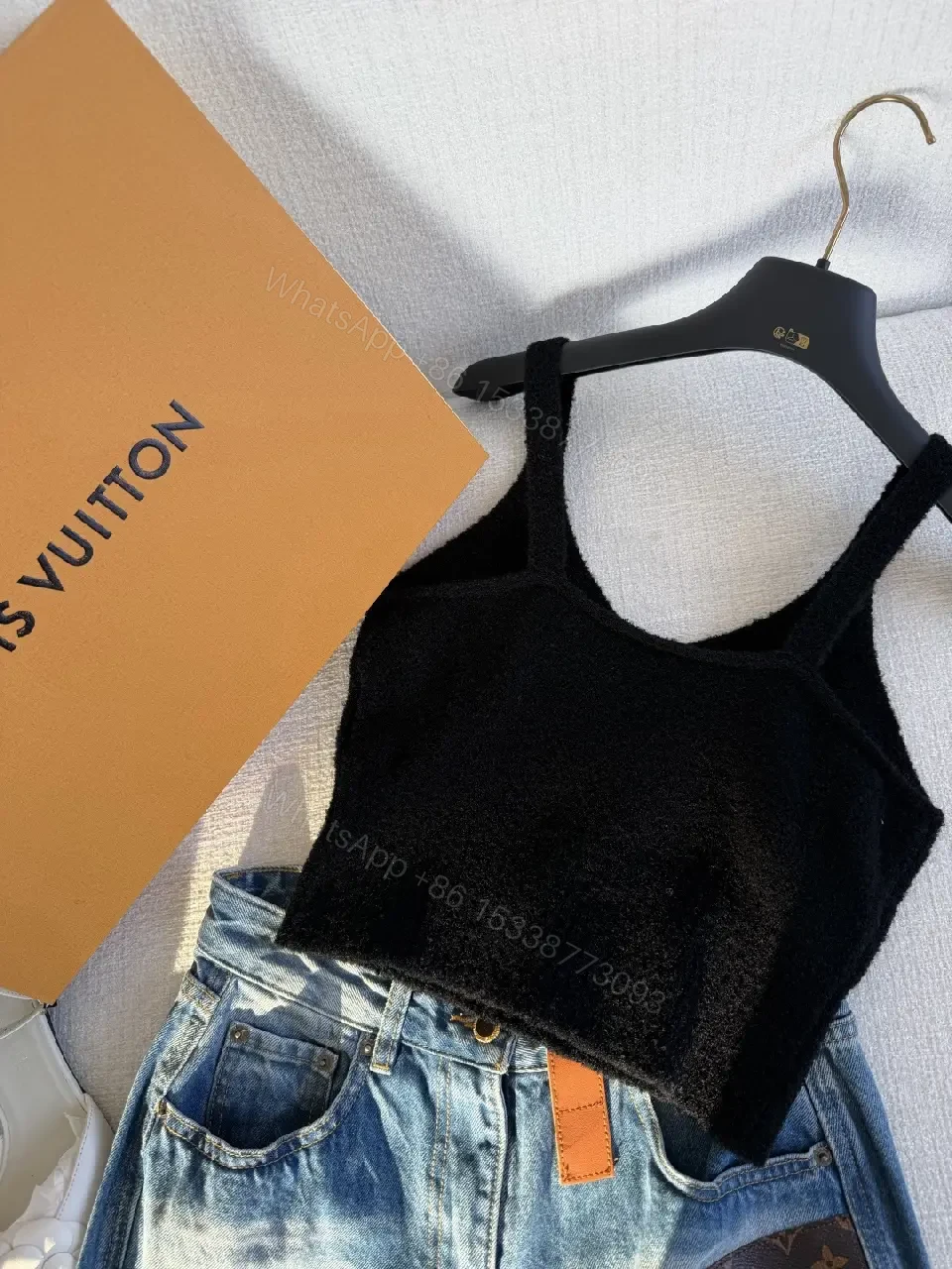 View 6 of Lux Knit Crop Top with Crest – Modern Luxe, All‐Day Comfort
