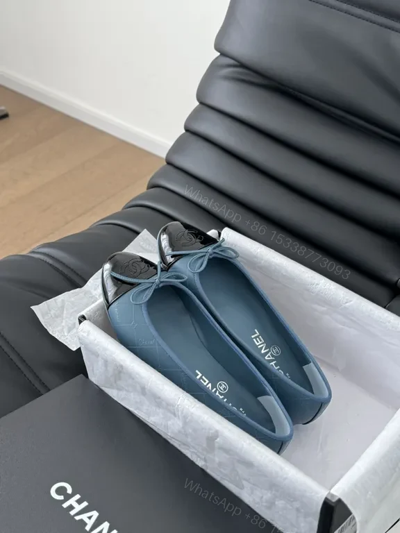 View 5 of Blue Luxe Flat: Subtle Shine Toe Cap - Everyday Chic Footwear