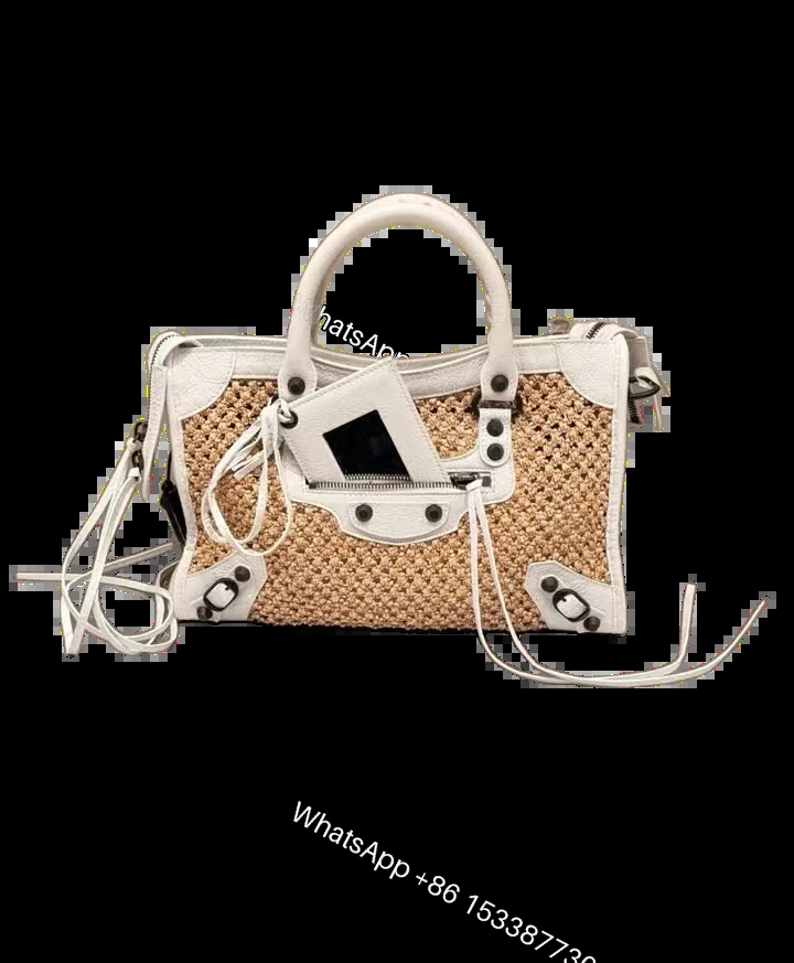 Balenciaga Replica Le City Small Raffia Shoulder Bag 26424 — view 1