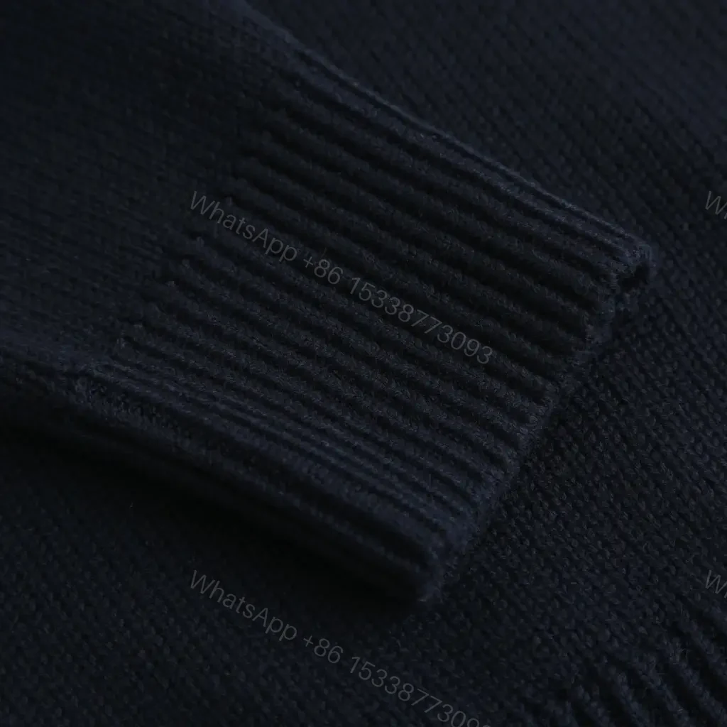 View 5 of Navy Knit Knight Embroidery Crewneck Sweater