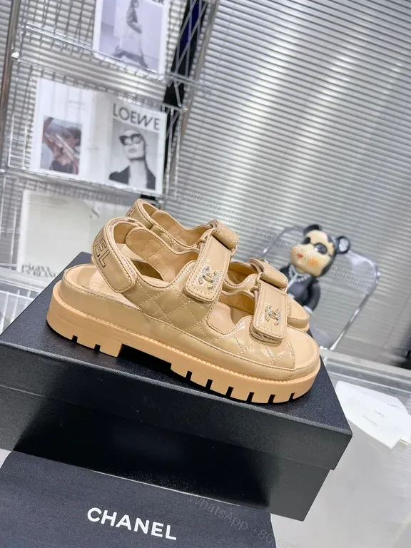 View 8 of Beige Chanel-Style Sandals: Everyday Luxe, All-Day Comfort