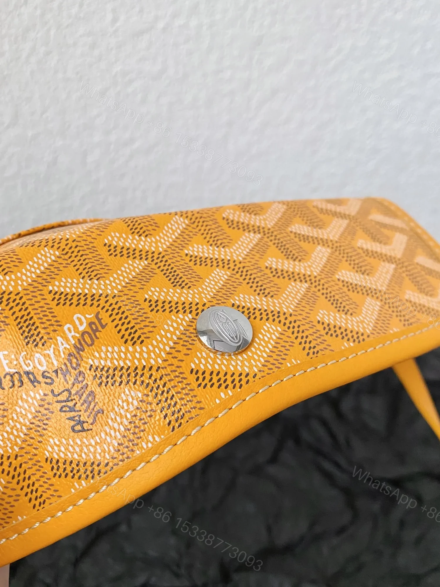 View 6 of Goyard Yellow Goyardine Canvas & Chevroches Calfskin Saint Louis PM Tote