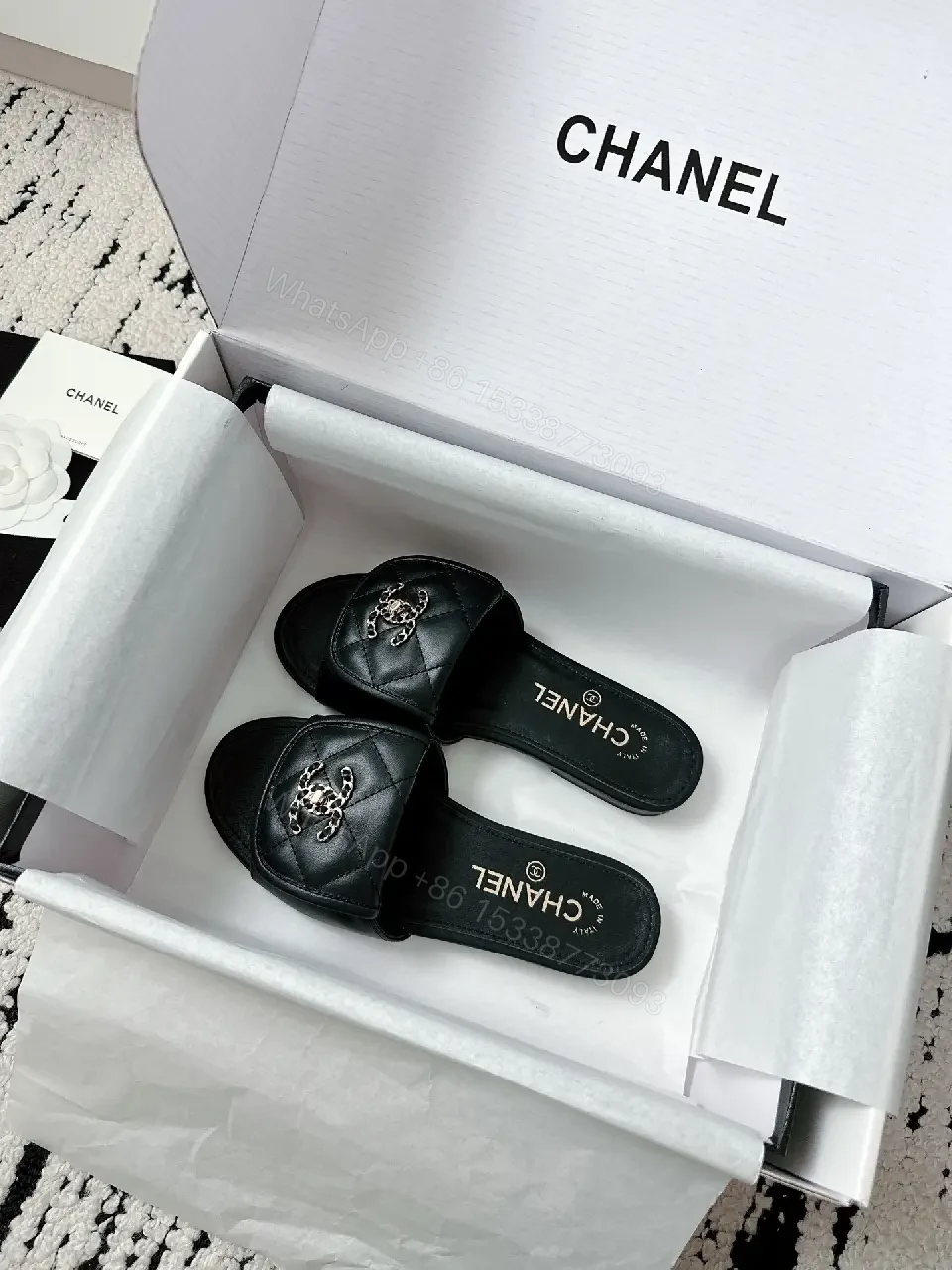View 2 of Chic Satin-Trim Slide Sandals: Luxe Minimalist Comfort