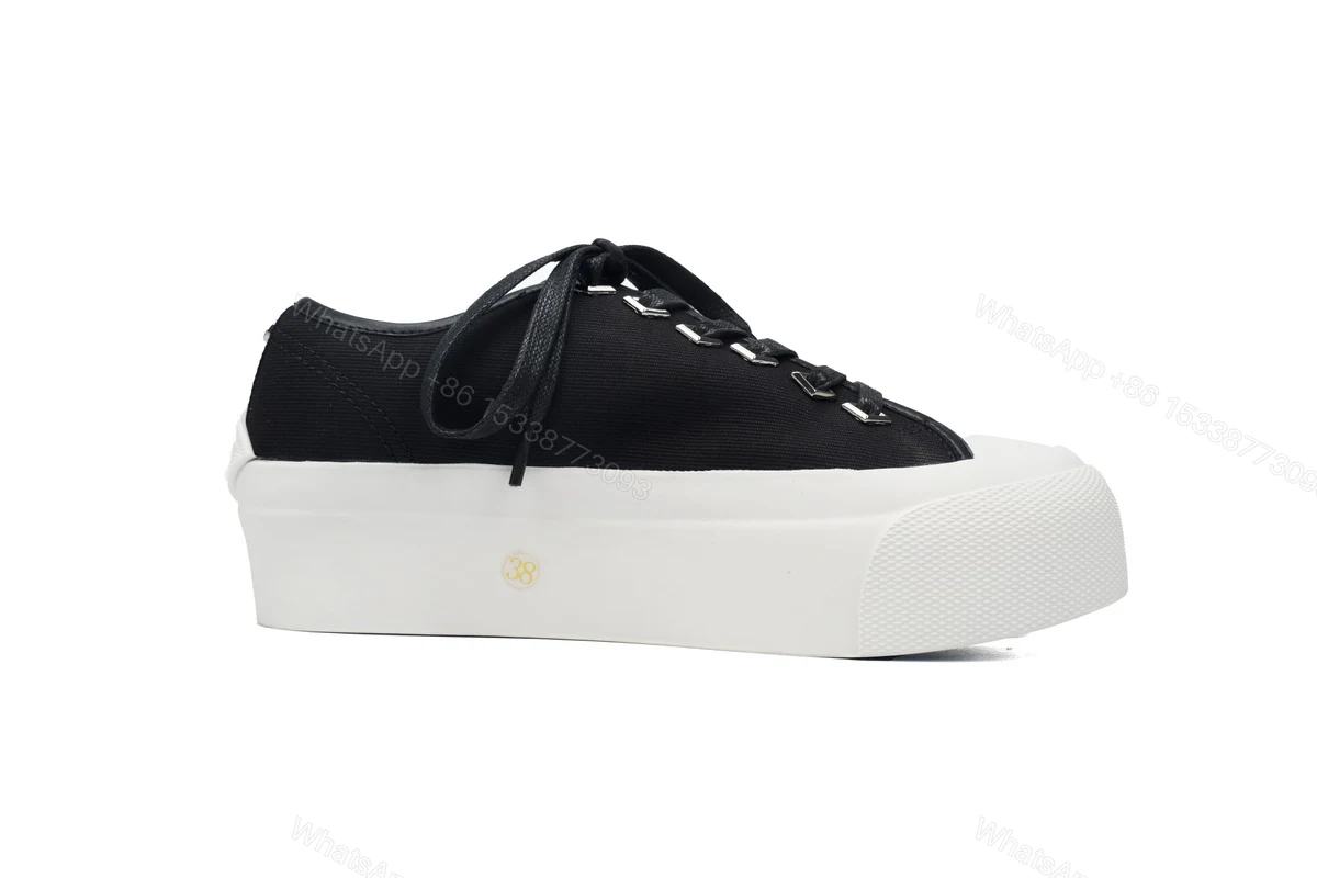 View 4 of Women's Jimmy Choo Palma Maxi Black and Latte Canvas Platform Trainers