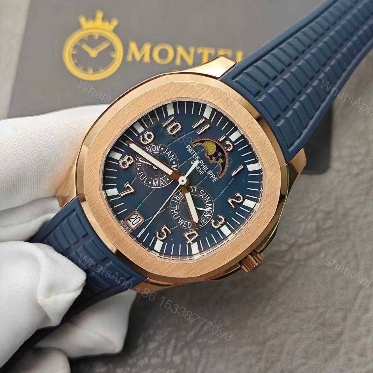 View 5 of Replica Swiss Patek Philippe Aquanaut Rose Gold 40mm