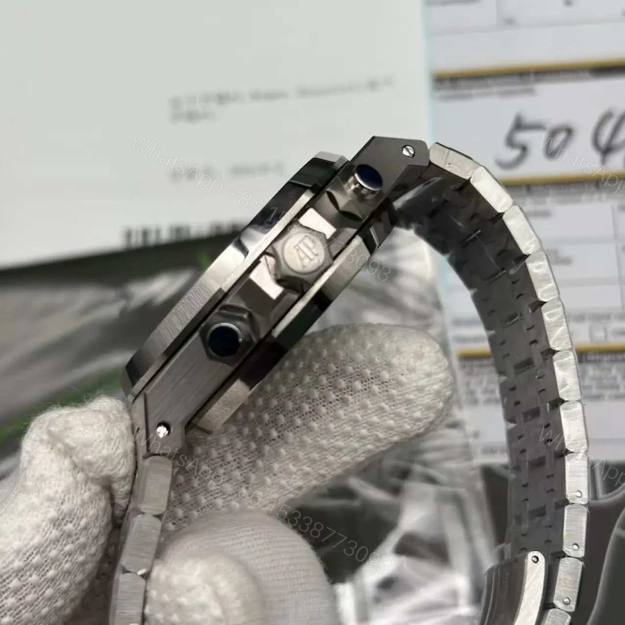View 5 of Best Swiss Clone Replica Audemars Piguet Royal Oak – Silver/Black Chronograph