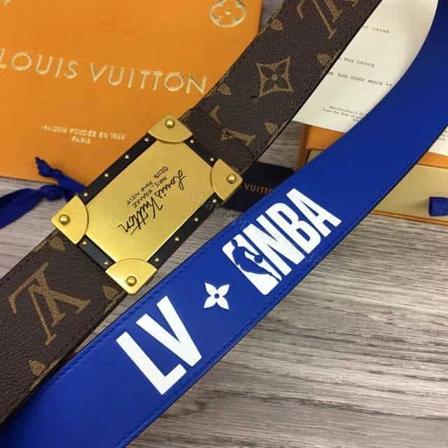 View 5 of LOUIS VUITTON X NBA 3 STEPS 40MM REVERSIBLE MONOGRAM CANVAS BELT – B101